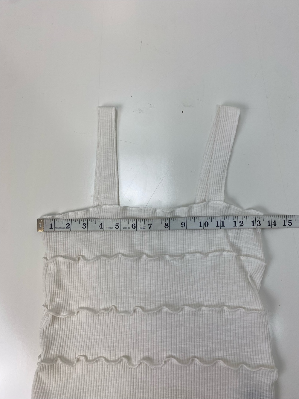POL White Ruffled Tank with Wide Straps - Picture 4 of 5